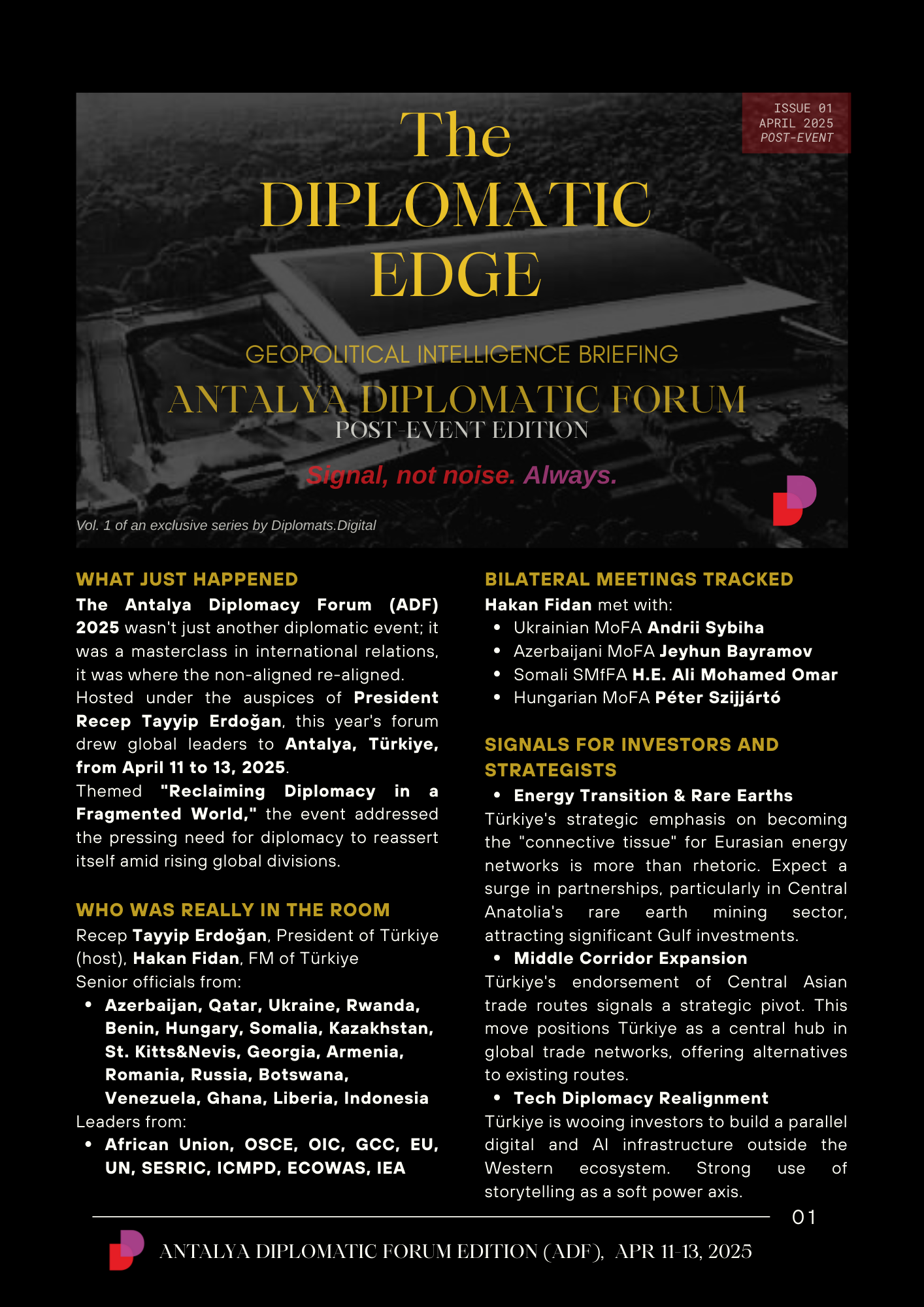 Forum and Summit Analysis — The Diplomatic Edge cover
