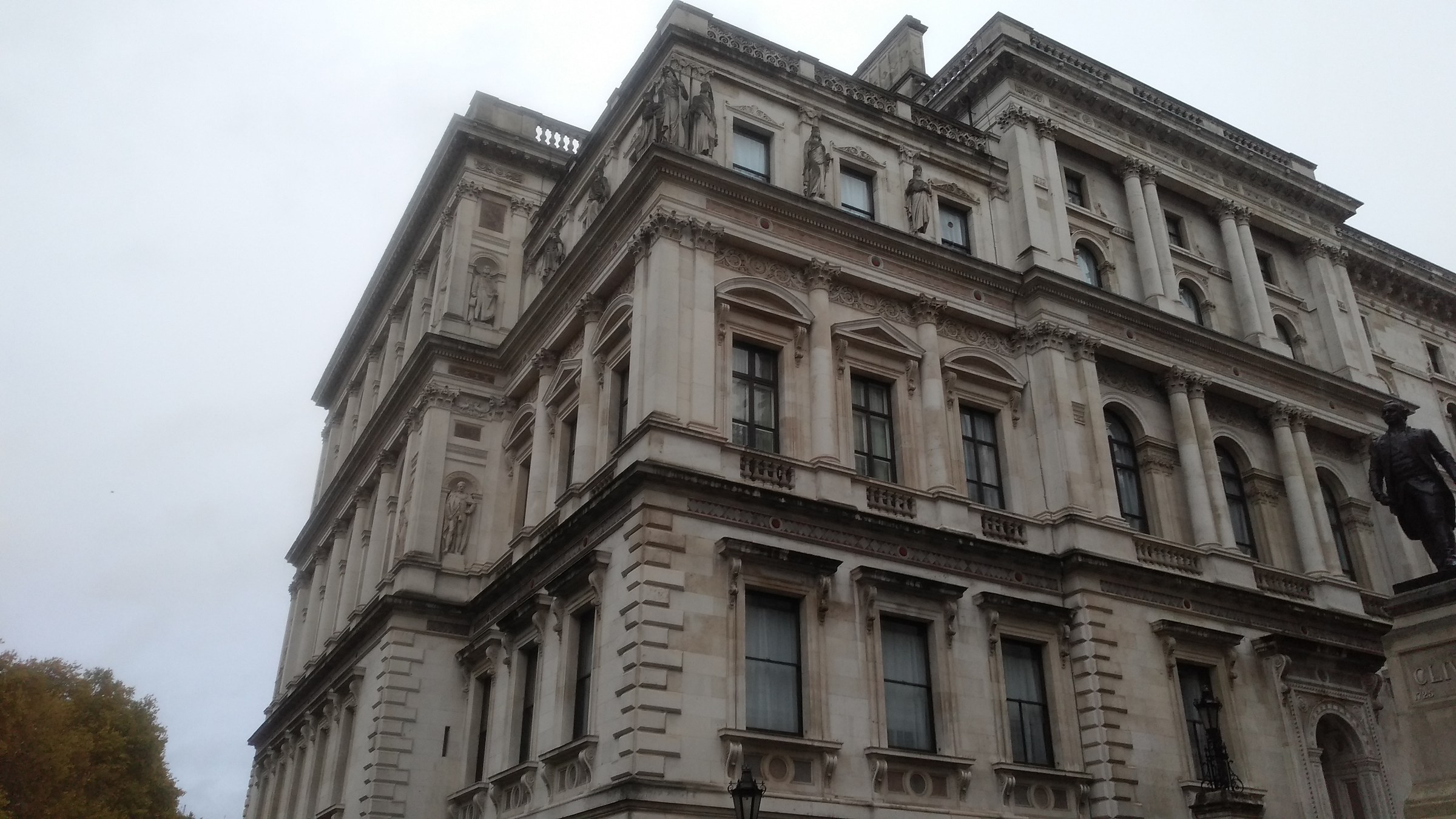 Exterior view of the Foreign Office building on King Charles Street in London.